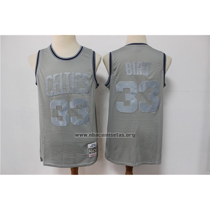 Camiseta Boston Celtics Larry Bird NO 33 Mitchell & Ness 1985-86 Gris